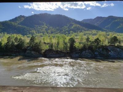 Вид из беседки на реку Катунь в Чемале