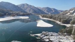 Зимний тур Горный Алтай : Река Катунь