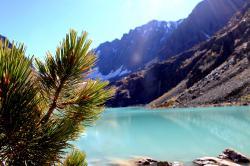 Изумрудная вода на озере : горный Алтай
