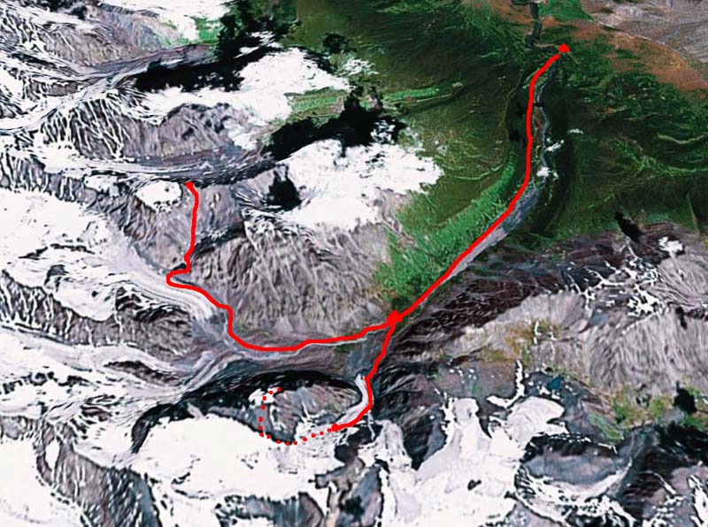 Карта маршрута. Вид из космоса.