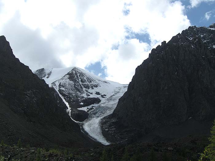 Ледники Купол (слева) и Малый Актру