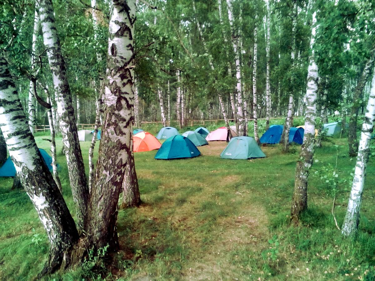 Поляна с палатками