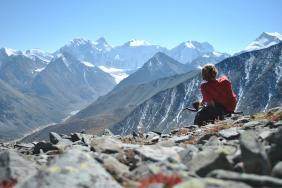 Активные туры в Горном Алтае от Высотника : Вид на Белуху на перевале Кара-Тюрек