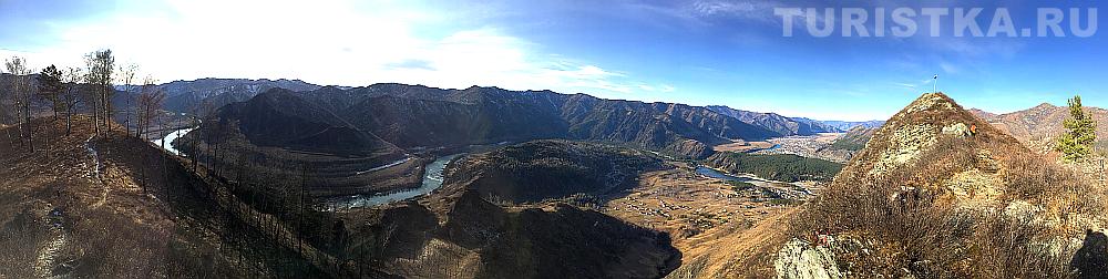 Вид с горы Верблюд на изгибы Катуни