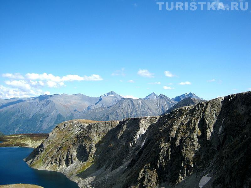Вид на Катунский хребет от озера Кыргыз
