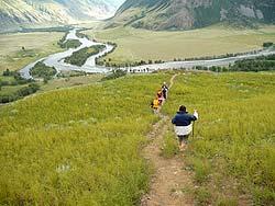 Горный Алтай : Алтаеведение : Вид на долину Чулышмана от грибов