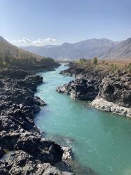 Алтай. Катунь.Вид с Ороктойского моста