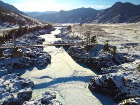 Зимние туры на Алтай 2023 Ороктойский мост Тельдекпень