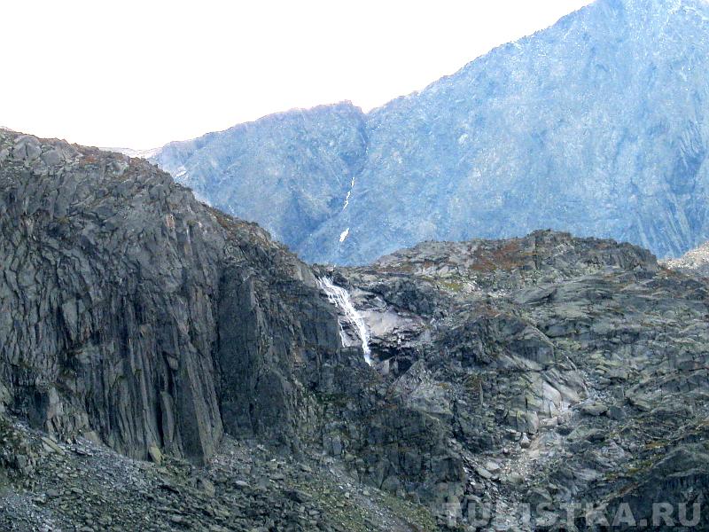 Водопад на южном берегу озера Акчан