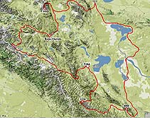Горный Алтай : Спортивная экспедиция «От барханов до снегов» : Схема экспедиции